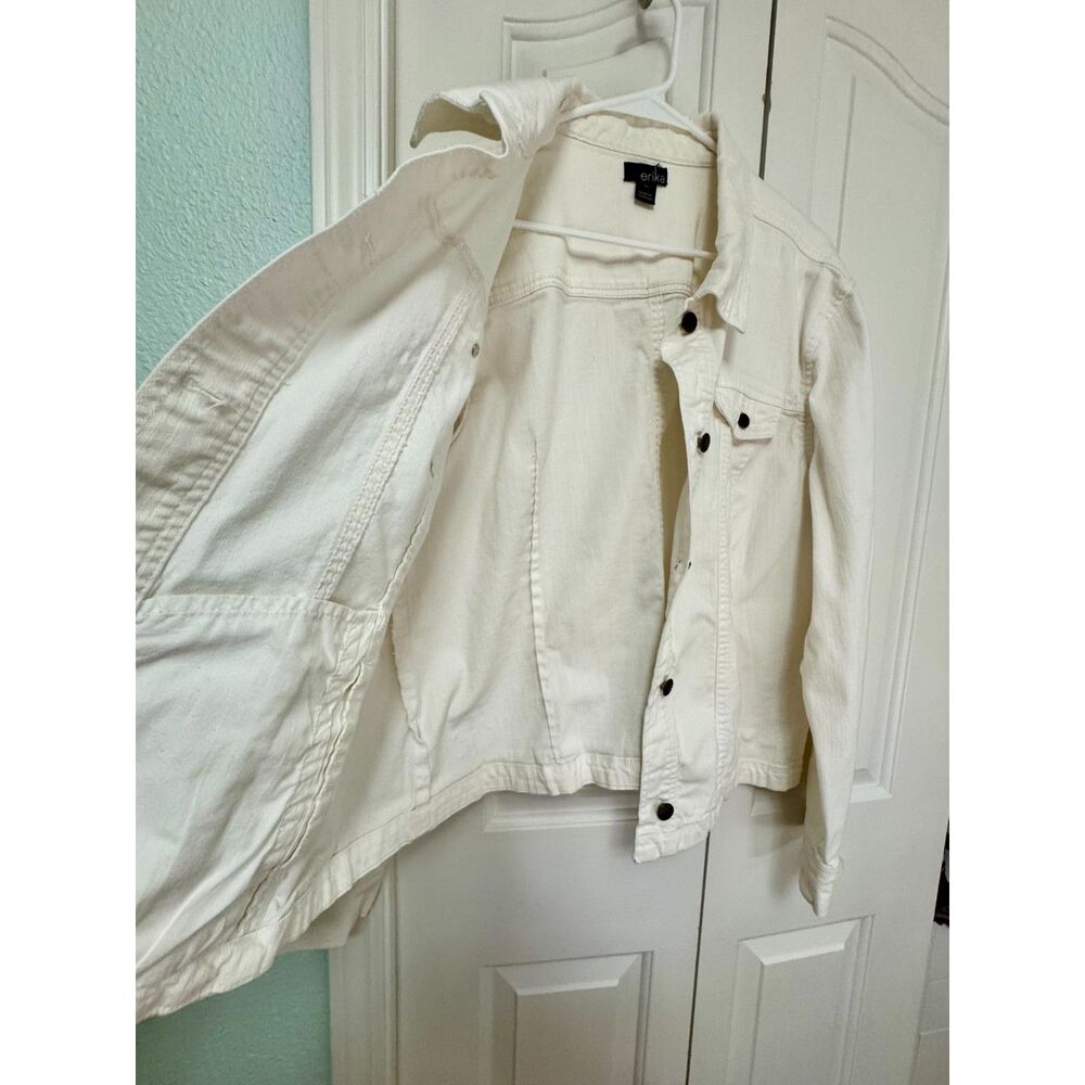 The Erika white stretch denim jean jacket. Perfect Spring/Summer Jacket. - Picture 3 of 7